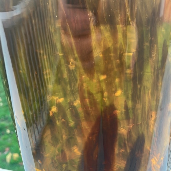 Maestri Vetrai Made in Italy Tortoiseshell Tiger Brown Glass Vase 13x4.25" - Picture 9 of 17